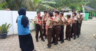 Pangkalan SD Negeri 1 Mengangkang, antusias mengikuti permainan besar bersama KKN UNSOED
