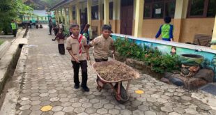 Menyambut Hari Pramuka Ke-64, Seluruh Gugus Depan di Kwarran Somagede Kompak Lakukan Bersih Lingkungan