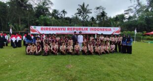 Anggota Pramuka Se-Kwarran Somagede Ikuti Upacara Hari Kemerdekaan di Masing-Masing Desa