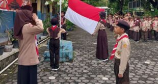 Seluruh Pangkalan di Kwarran Somagede Laksanakan Upacara Hari Pramuka Ke-64